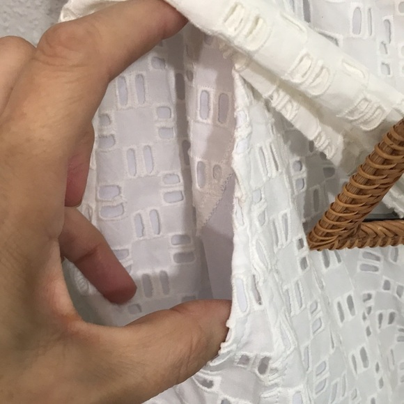 Anthropologie White Eyelet Fully Lined Belted Romper size 4 - Picture 5 of 12